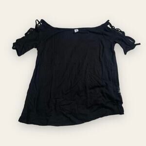 Nordstrom Bp. Caged Black Strappy Top Shirt XXS